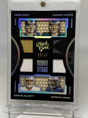 Elliott JARED Goff DERRICK Henry Ezekiel ELLIOTT 2016 GOLD Quad Patch /49 RC