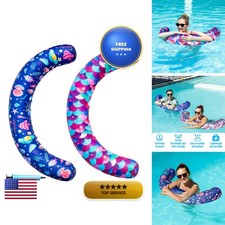 FindUWill 2 Pack Fabric Covered Pool Noodles, Inflatable Curved Swimming