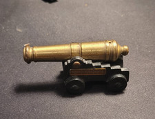 Vintage Cast Iron With Brass Barrel Miniature Replica Toy Cannon MFCO 1/0 3"
