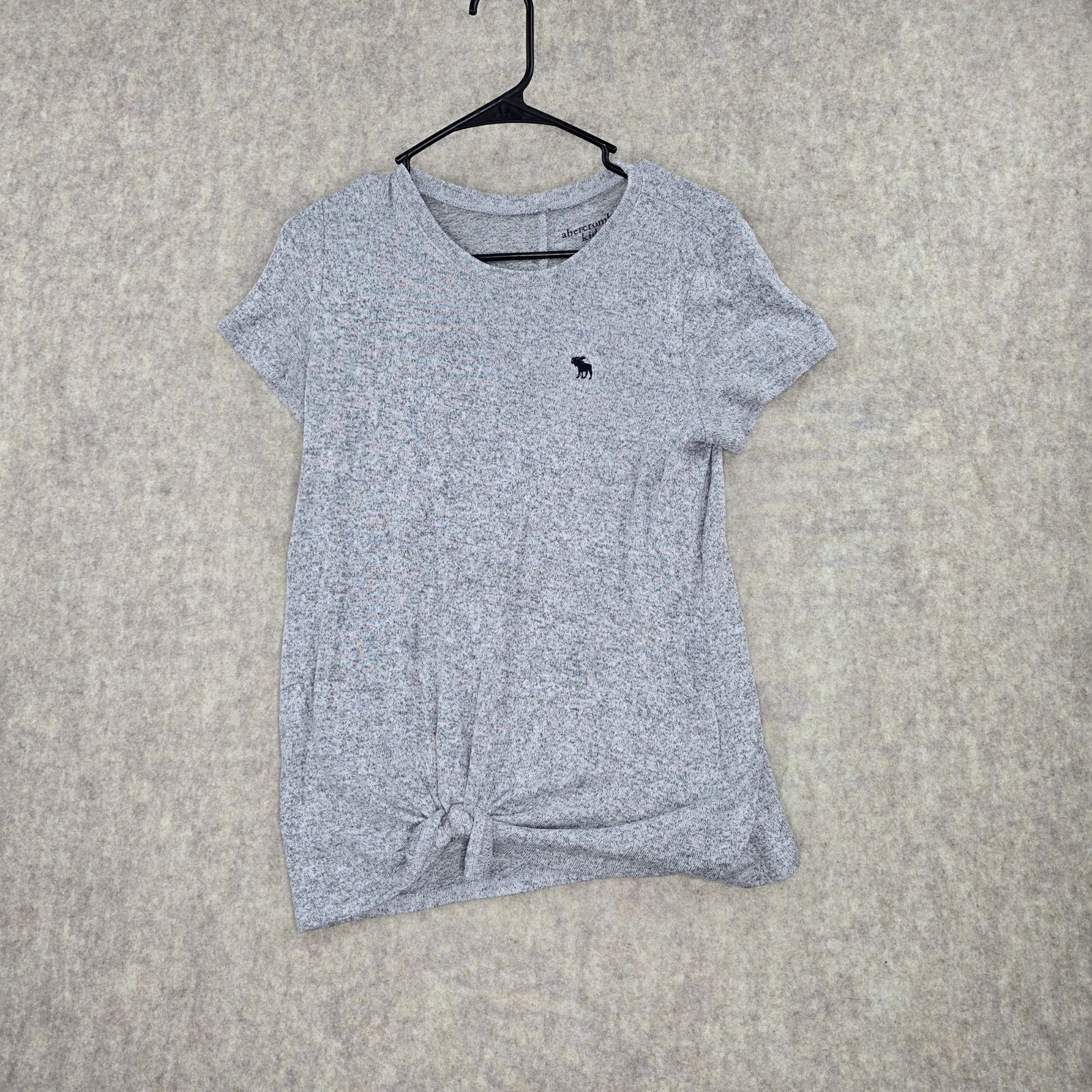 Abercrombie Kids Girls Heather Gray T-Shirt Tie Front Detail Size 15/16