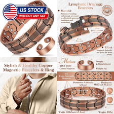Copper Bracelet for Men, 99.99 Pure Copper Magnetic Jewelry, Adjustable Sizing