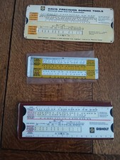 3  Vintage Engineering Sliding Calculating Scales & Time Computer