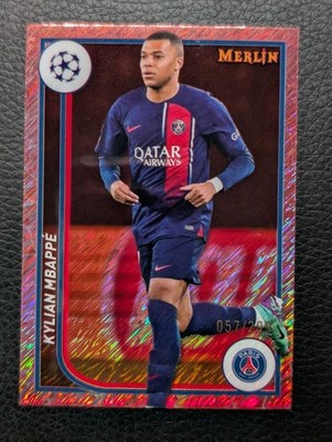 2023-24 Topps Merlin UCC Kylian Mbappe #92 Rose Gold Shimmer Refractor /299