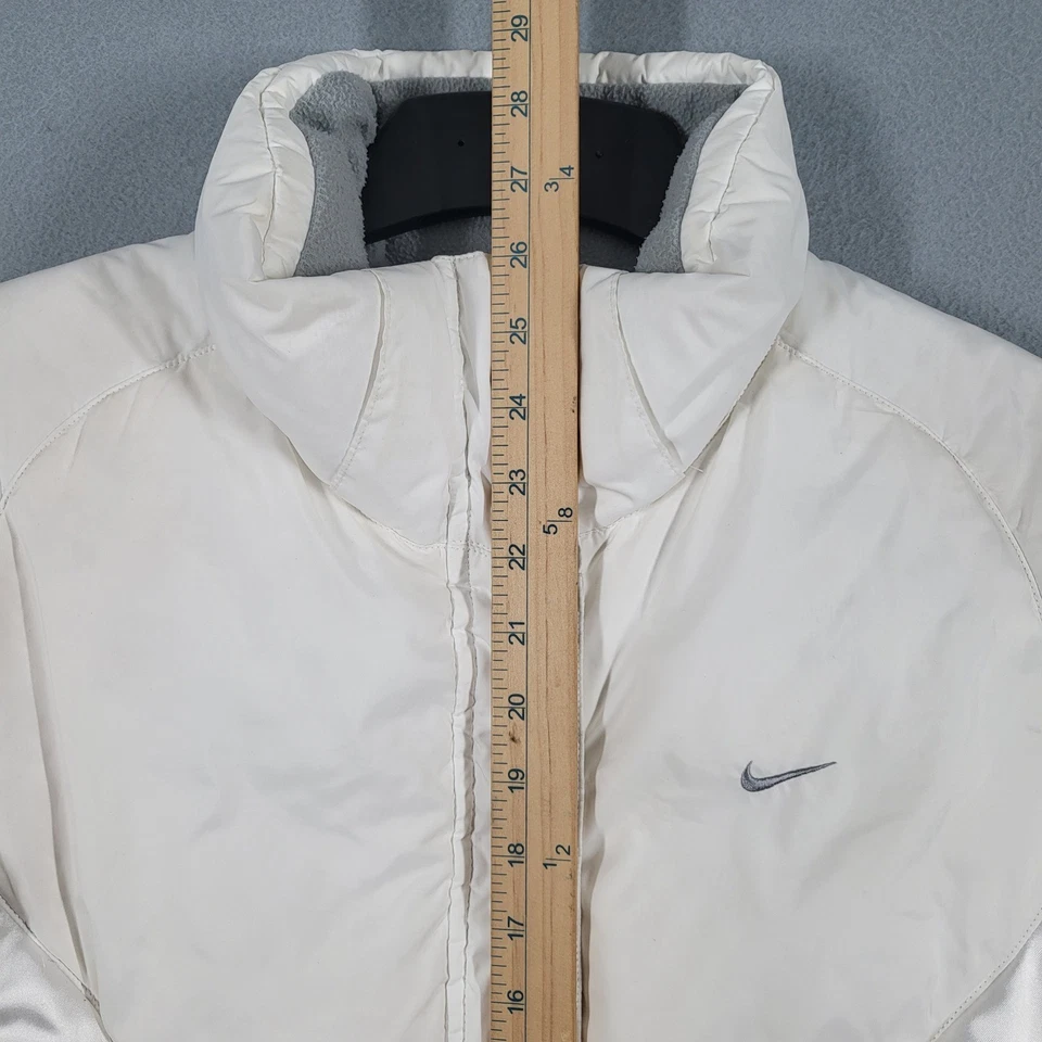 Nike Puffer Jacket Women's L White Quilted Full Zip Polyester Warm Outerwear - Image 4 of 4