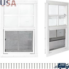 2 Pack Sliding Shed Windows Tempered Glass Screen Durable Aluminum Installation