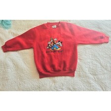 Vintage Rare 90s Disney Store Red Sweatshirt Goofy, Donald  Mickey Kids Size S