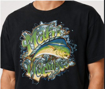 Columbia Mahi Madness Men's Large Black Short Sleeve Fishing T-Shirt