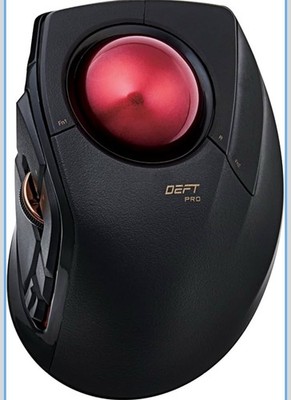 ELECOM DEFT PRO 1500 DPI Wireless Trackball Mouse - Black (M-DPT1MRXBK)