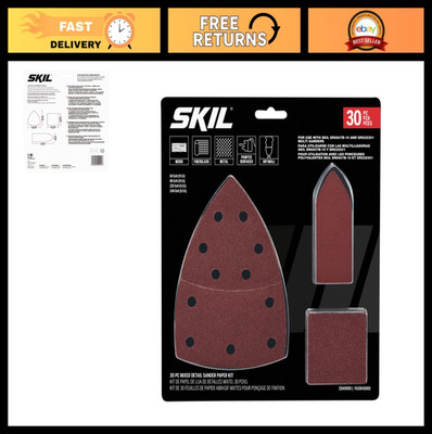 30-Piece Sandpaper Kit - 60/80/120/240 Grits for Detail Sanders & Power Tools