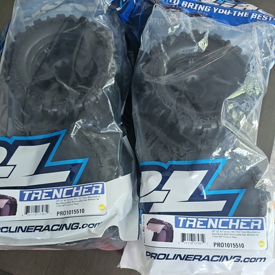 #ad PRO1015510 Pro Line 1 8 Trencher HP BELTED F R 3.8quot; MT Tires 17mm SET OF 4 NEW $79.99