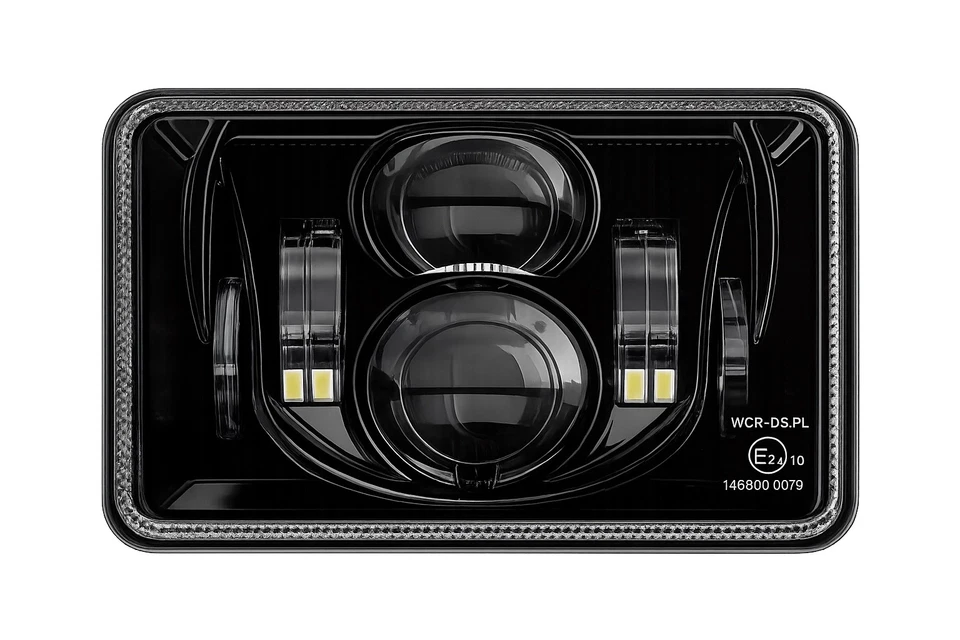 Phare Avant LED Pour Yamaha DT 125 R/RE/X, ECE, 12V, 55W 30W, Noir - Photo 2/4