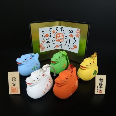 Japanischer Sternzeichen (Eto) Drache 5er Set Tonglocken (Dorei) Neujahr...