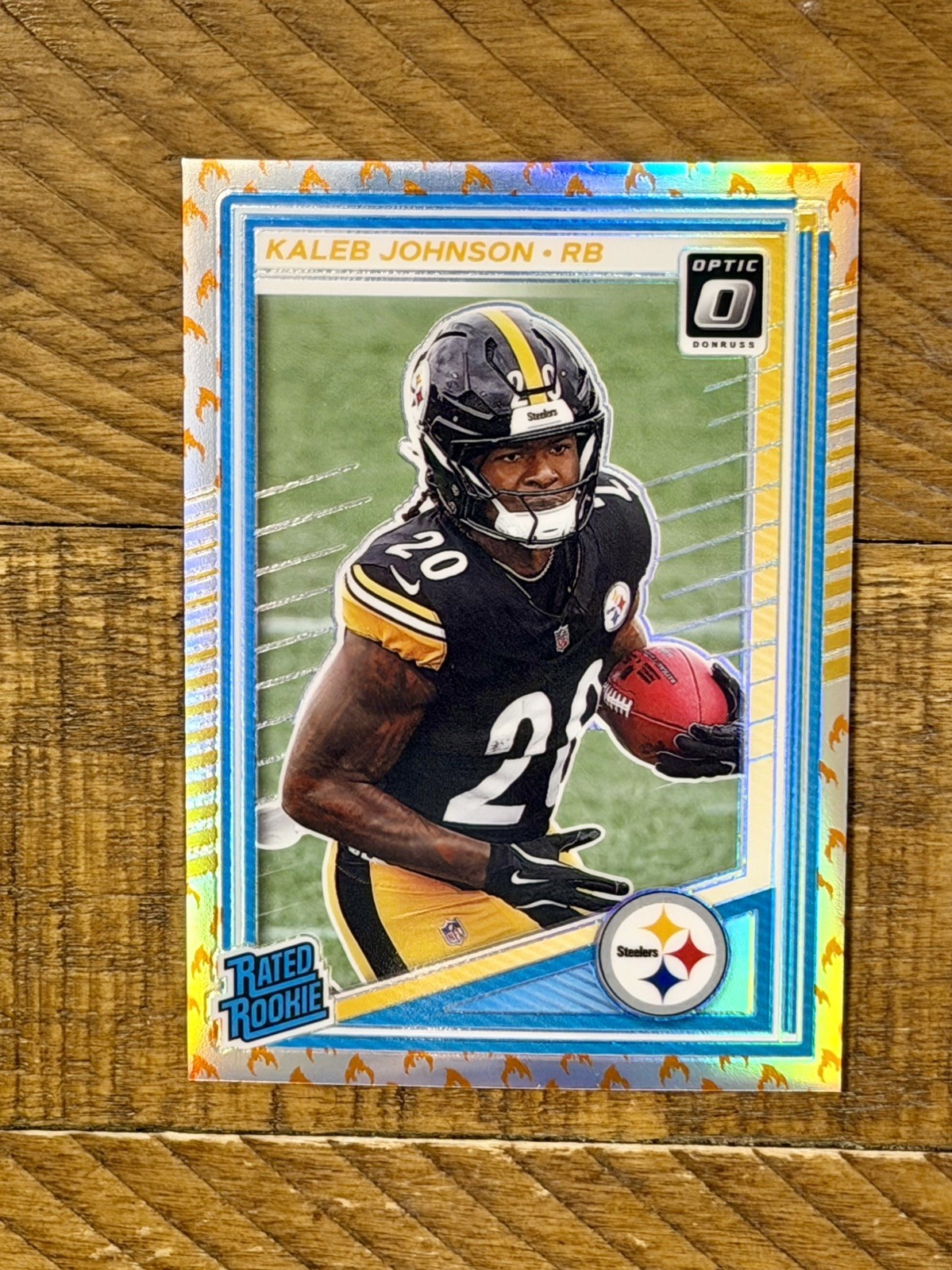 Kaleb Johnson Fire Emoji Rated Rookie 2025 Panini Donruss Optic Football #232 RC