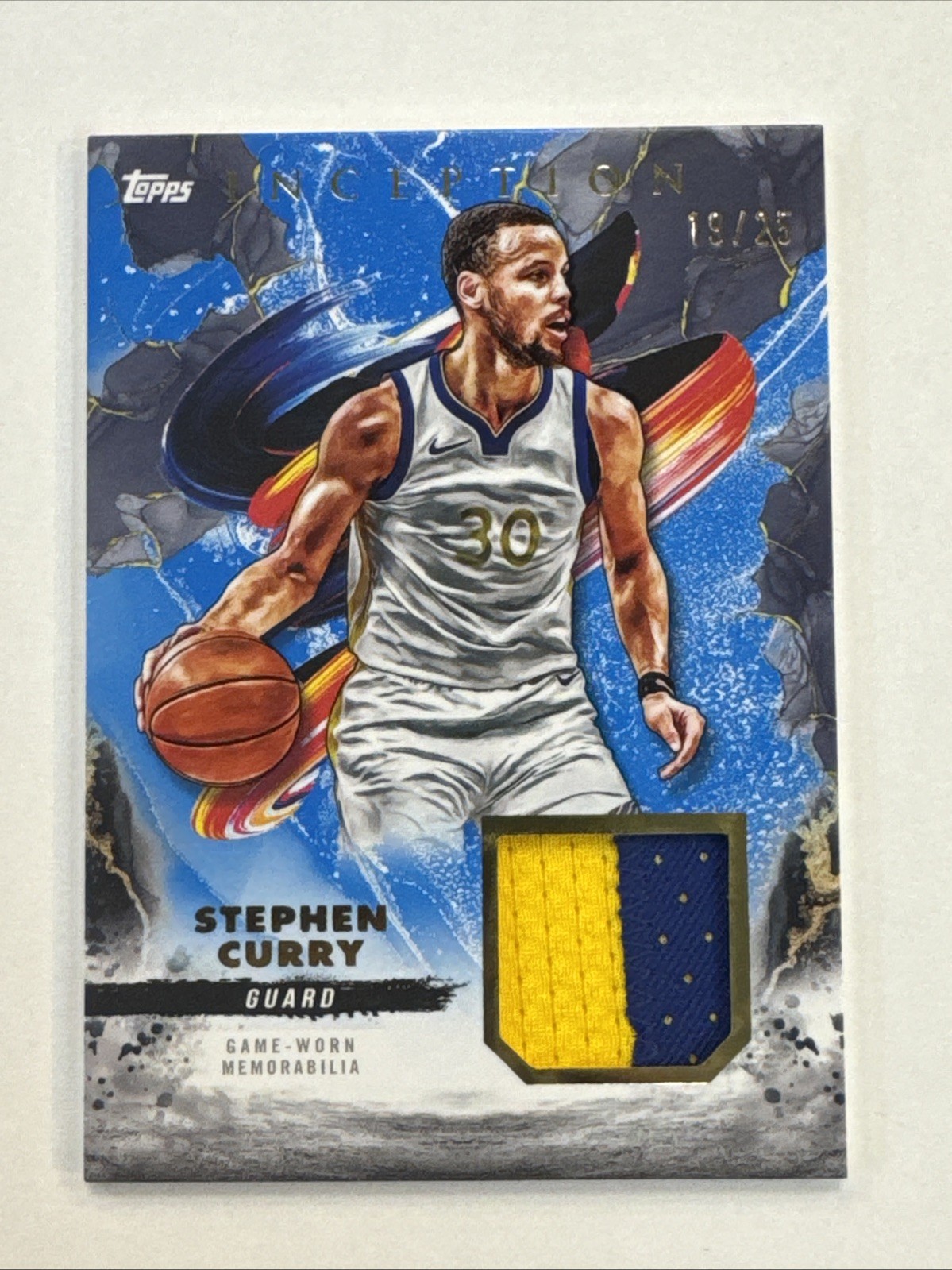 2024-25 Topps Inception Stephen Curry Game Used 2 Color Warriors /25 Patch