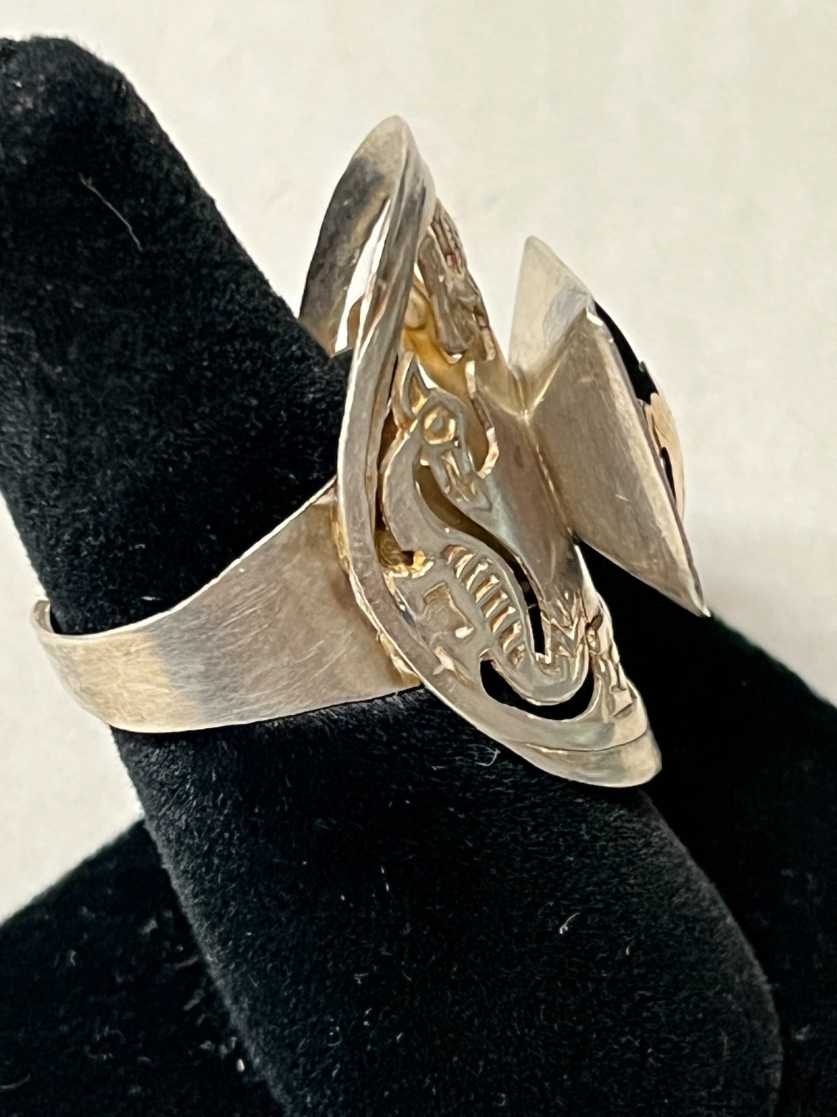 STERLING SILVER NATIVE AMERICAN RING ADJUSTABLE W… - image 3