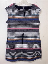 T by Talbots Athletic Dress Women XLP Petite Gray Multicolor Striped Short Knit