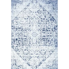 5x7 Home Dynamix Blue Floral Faded Worn Area Rug 2491-300 - Aprx 5' 2" x 7' 2"