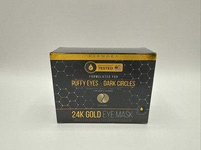 Dermora 24K Gold Eye Mask 15 Pairs Under Eye Patches for Puffy Eyes Dark Circles
