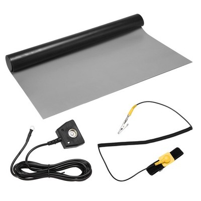 24''x28'' Anti Static Mat Kit with ESD Wrist and Ground Wire Gray