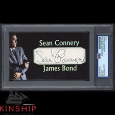 Sean Connery signed Cut 3x5 Custom Card PSA DNA Slab James Bond Auto C5464