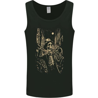 Neverless Canottiera Uomo Slim Fit Con Teschio E Cuffie – 100% Cotone Morbido, Per Party E Feste – Taglie S-XXL