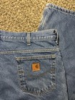 CARHARTT B155 DST Fleece Lined Cowboy Winter Work Faded Denim Blue Jeans 37x31 — photo 10