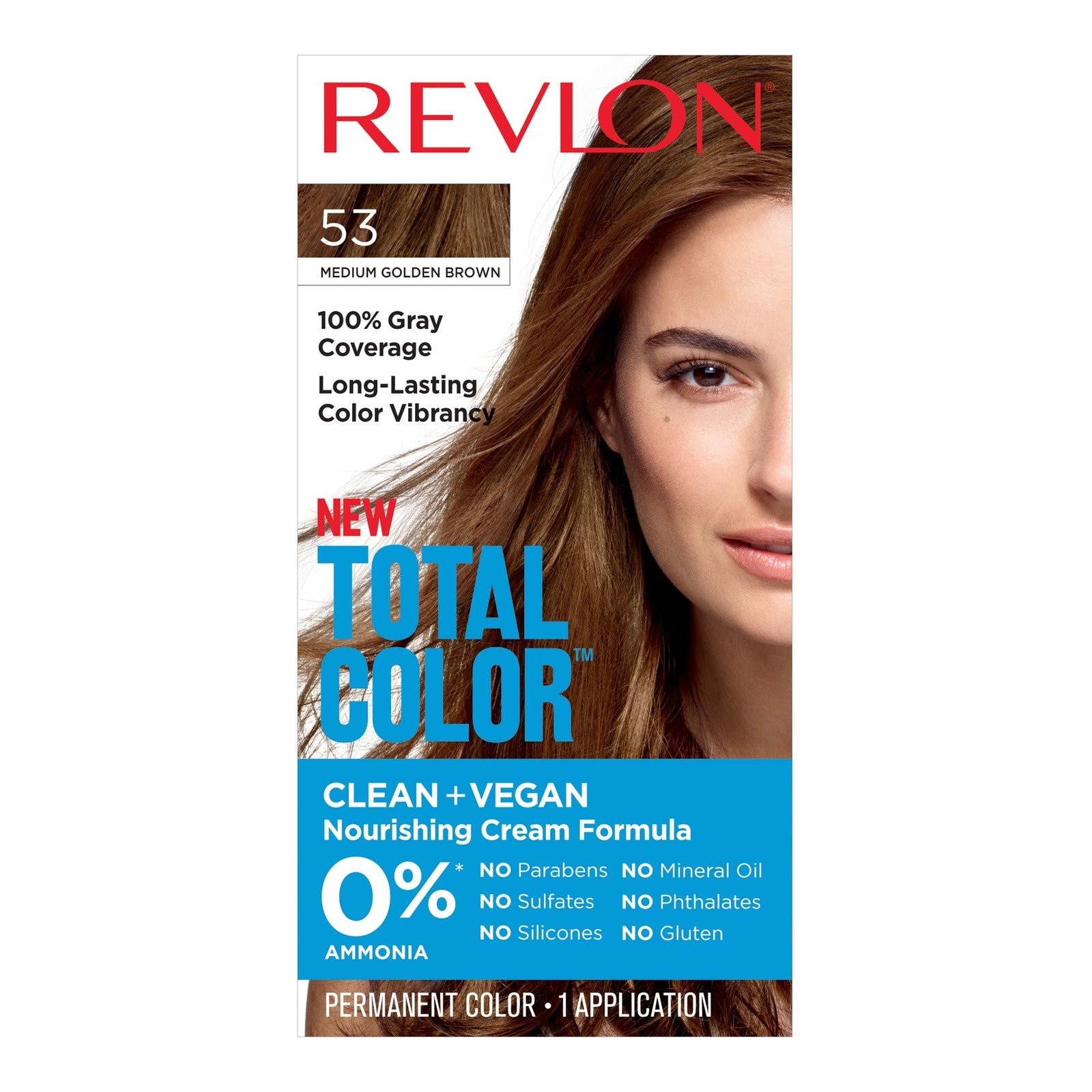 Revlon Total Color Permanent Hair Color, 53 Medium Golden Brown