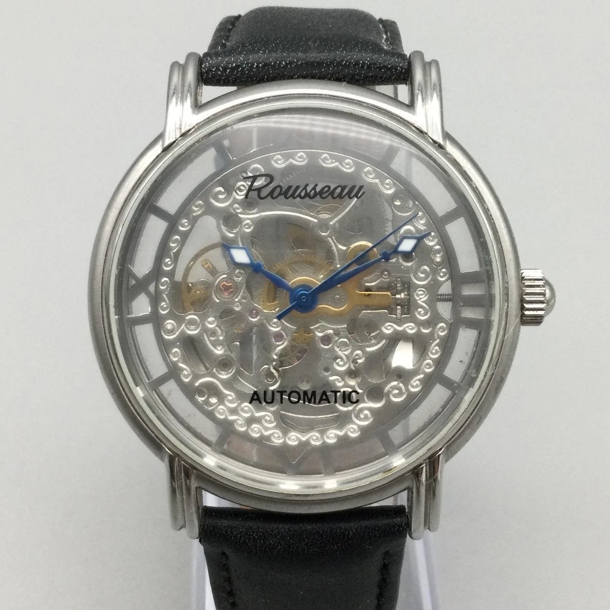 Rousseau Black Ladies Watch with Crystal‎ Accents Rousseau Women Stainless Steel Band Wristwatches for sale | eBay main image 2