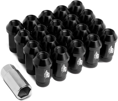 LN-T7-021-15-BK Black 7075 Aluminum M12 X 1.5 20Pcs L: 50Mm Knurled Top Lug Nuts