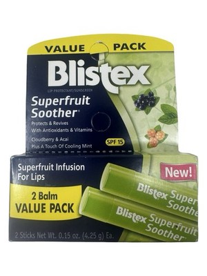 2 Pack Blistex Superfruit Soothers Lip Balm 0.15 oz NEW Sealed READ Description