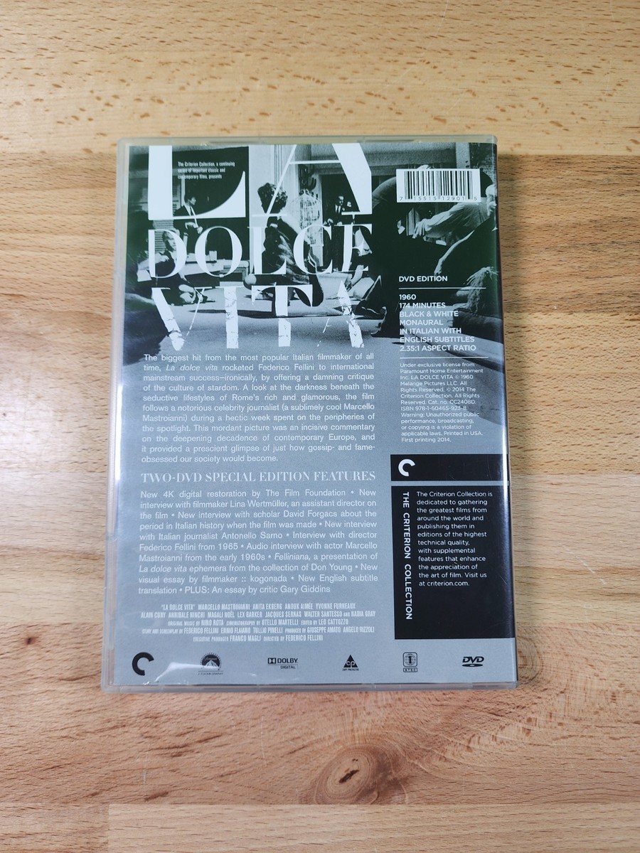 La Dolce Vita (Criterion Collection) (DVD) for sale online | eBay
