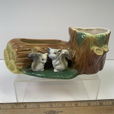 Large Hornsea Cute Forest Decor Tree Planter Trough / Vase #102 Squirrel Figures