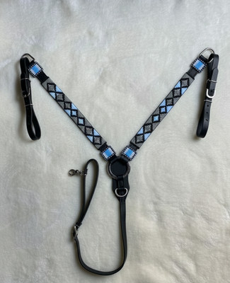 Martin Saddlery Western Premium Leder Reitsport Perlen Kopfstück, Brusthalsband