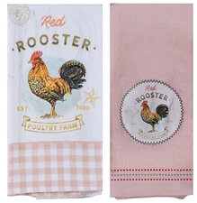 Kay Dee Designs 2 Pc Local Market Red Rooster Towel Bundle