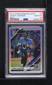 2019 Panini Donruss Optic Holo Prizm Lamar Jackson #9 PSA 10 GEM MT