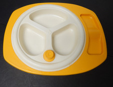 Vintage 1986 Fisher Price Fun With Food Baby's Mealtime Divided Plate Yellow 6"