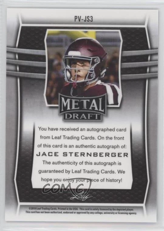2019 Leaf Metal Draft Photo Variation Jace Sternberger #PV-JS3 Rookie Auto RC - Image 2 of 2