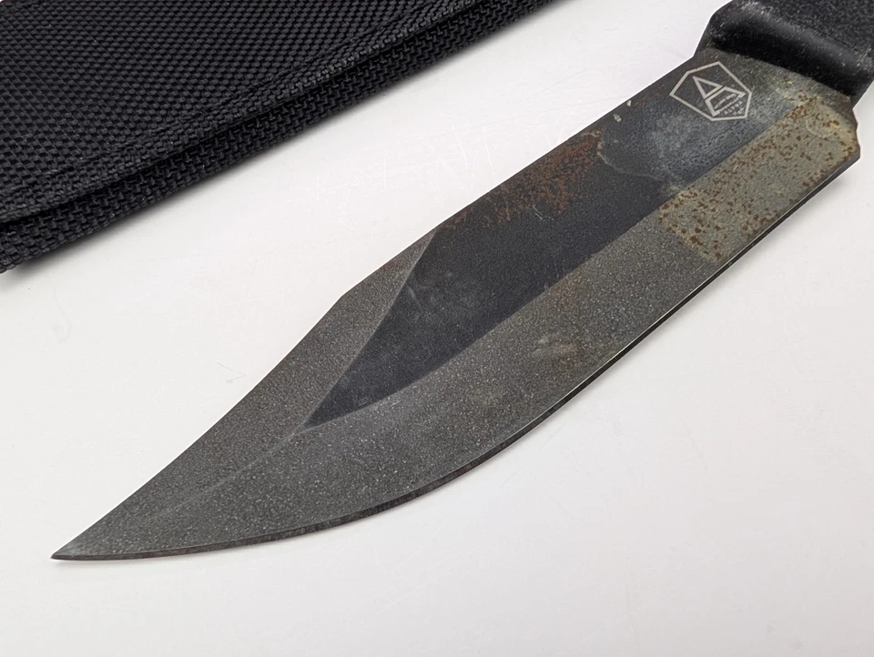 Ontario Spec Plus Alpha Fixed Knife 5" 1075 Carbon Steel Blade Rubber Handle USA - Image 2 of 4