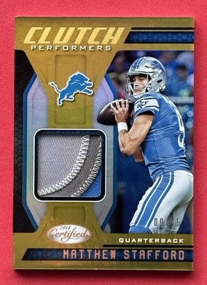 Matthew Stafford 2018 Panini Certified Clutch Performers 3-CLR PATCH /25 Jersey#