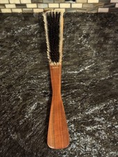 Vintage 16" Long Wood Lint Clothes Brush With Shoe Horn