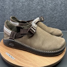 Chaco Pedshed Slip On Brown Tan Suede Clogs Women Size 10 Vibram Sole Walking