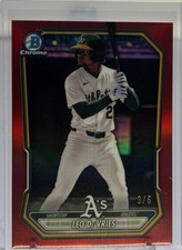 Leo De Vries /5 True Red 2026 Bowman Chrome Baseball Top Prospect #BCP-63
