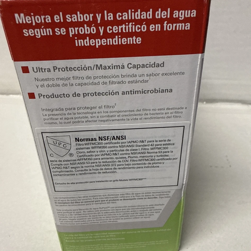 Cartucho de filtro de agua para grifo DuPont WFFMC303 - Ultra protección - 200 galones aprox. Foto 3 de 4