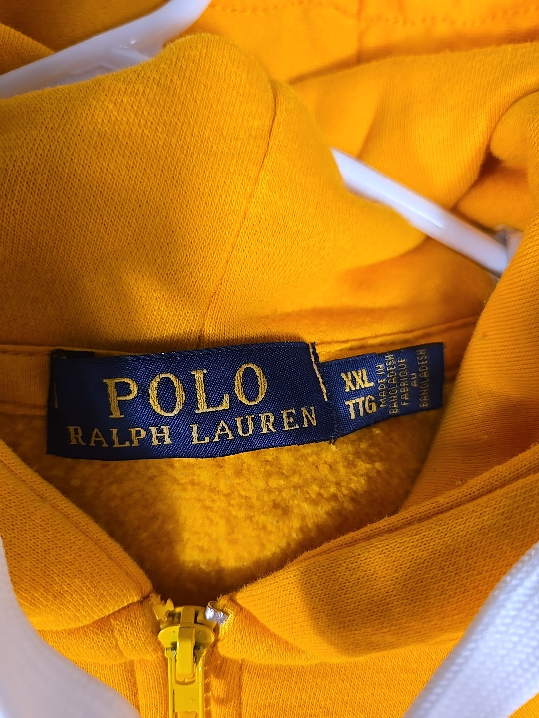 Polo By Ralph Lauren Pony Felpa con Cappuccio e Zip Giallo 2XL Vedi Descrizione.