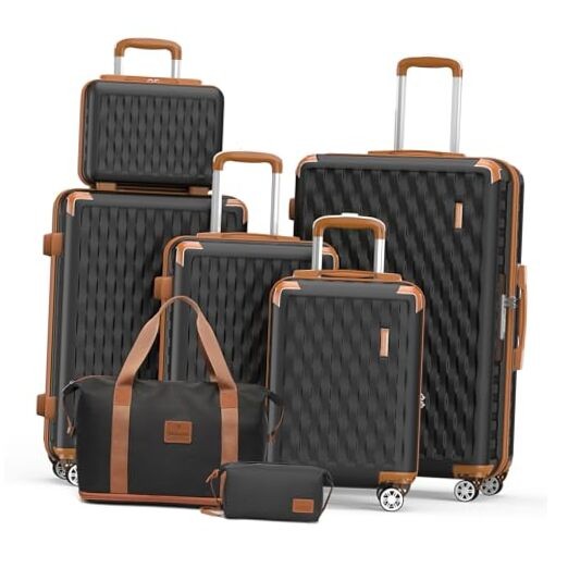 Sets 7 Piece Suitcase Set, Hard Shell 7 Piece Set(db/tb) Bla