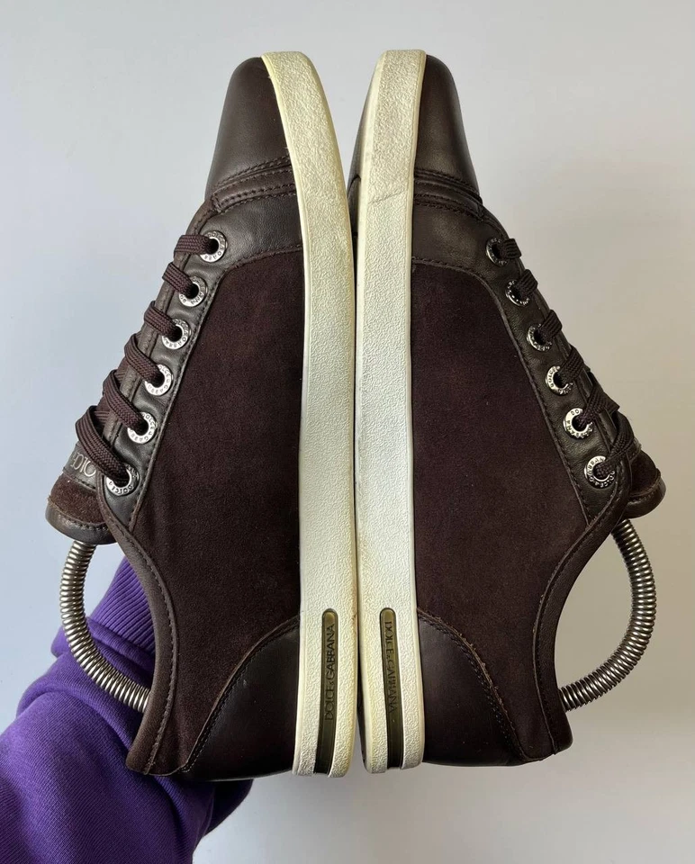 Dolce & Gabbana Zapatillas Marrón Gamuza Cuero Talla 6.5 Foto 4 de 4