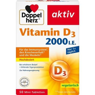 DOPPELHERZ Vitamin D3 2000 I.E. Tabletten 50 St. PZN 16869496