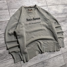 Vintage Harley Davidson Crewneck Sweatshirt 90s Heavyweight Embroidered XL Faded