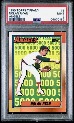 Nolan Ryan 1990 Topps Tiffany #3 PSA 9 Angels HOF Low Pop Only 5,000 Sets Made