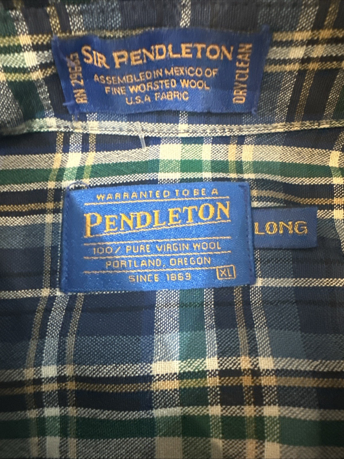 Vintage Pendleton Sir Pendleton Plaid Wool Long U… - image 3